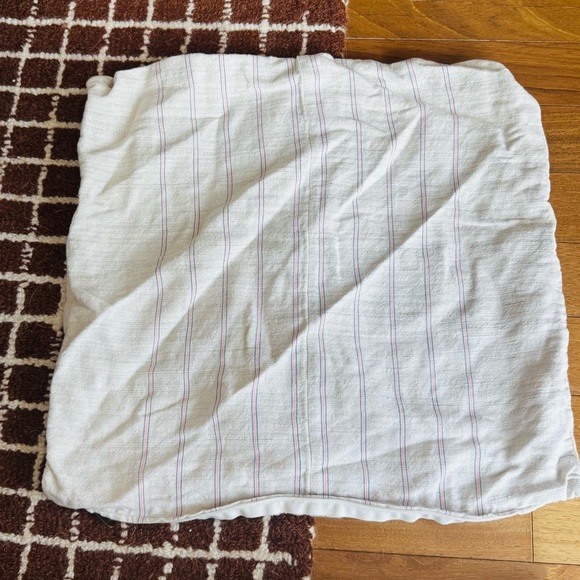 THAILAND Handmade Hemp Pink & Cream Striped Fabric Handwoven Hmong Pillow Cover - Picture 4 of 6